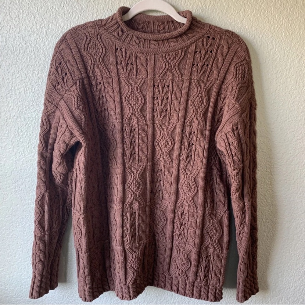 L.L. Bean Women's Cable Knit Sweater - Brown